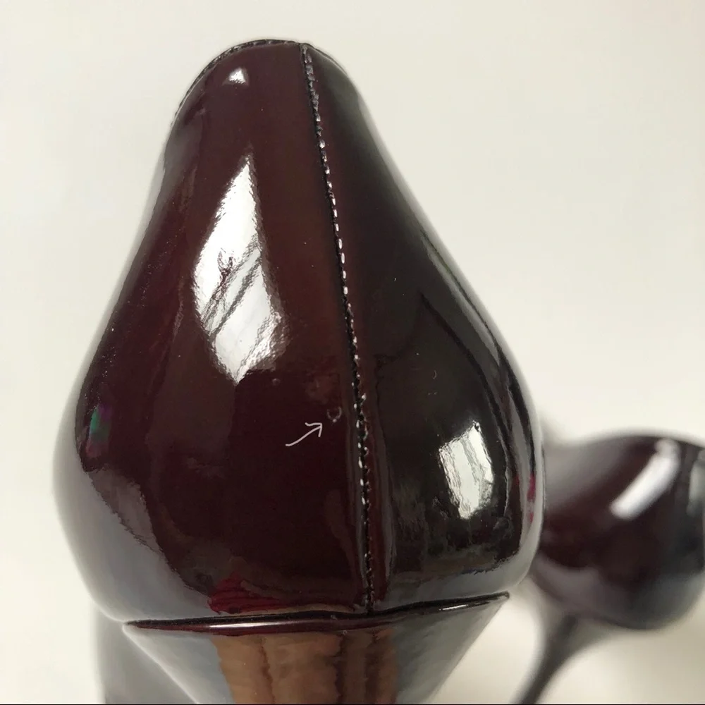 Dolce & Gabbana Burgundy Patent Pointed Toe Stiletto Heel Pumps Size 39/9 - Picture 11 of 11